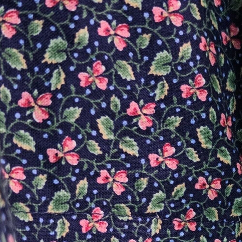 Upcycled Blue Denim Jeans Bohemian Maxi Skirt Sz 12 Hand Sewn With Floral Panels - Picture 3 of 12